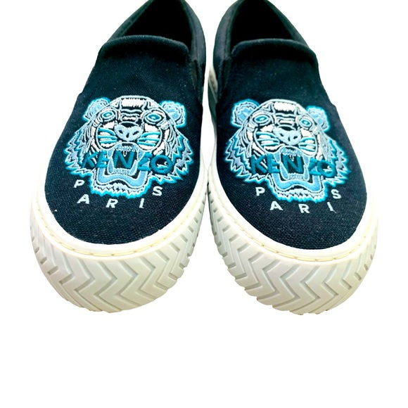 KENZO Sneakers slip on Tiger head logo black sneakers unisex slip on shoe - Picture 6 of 8